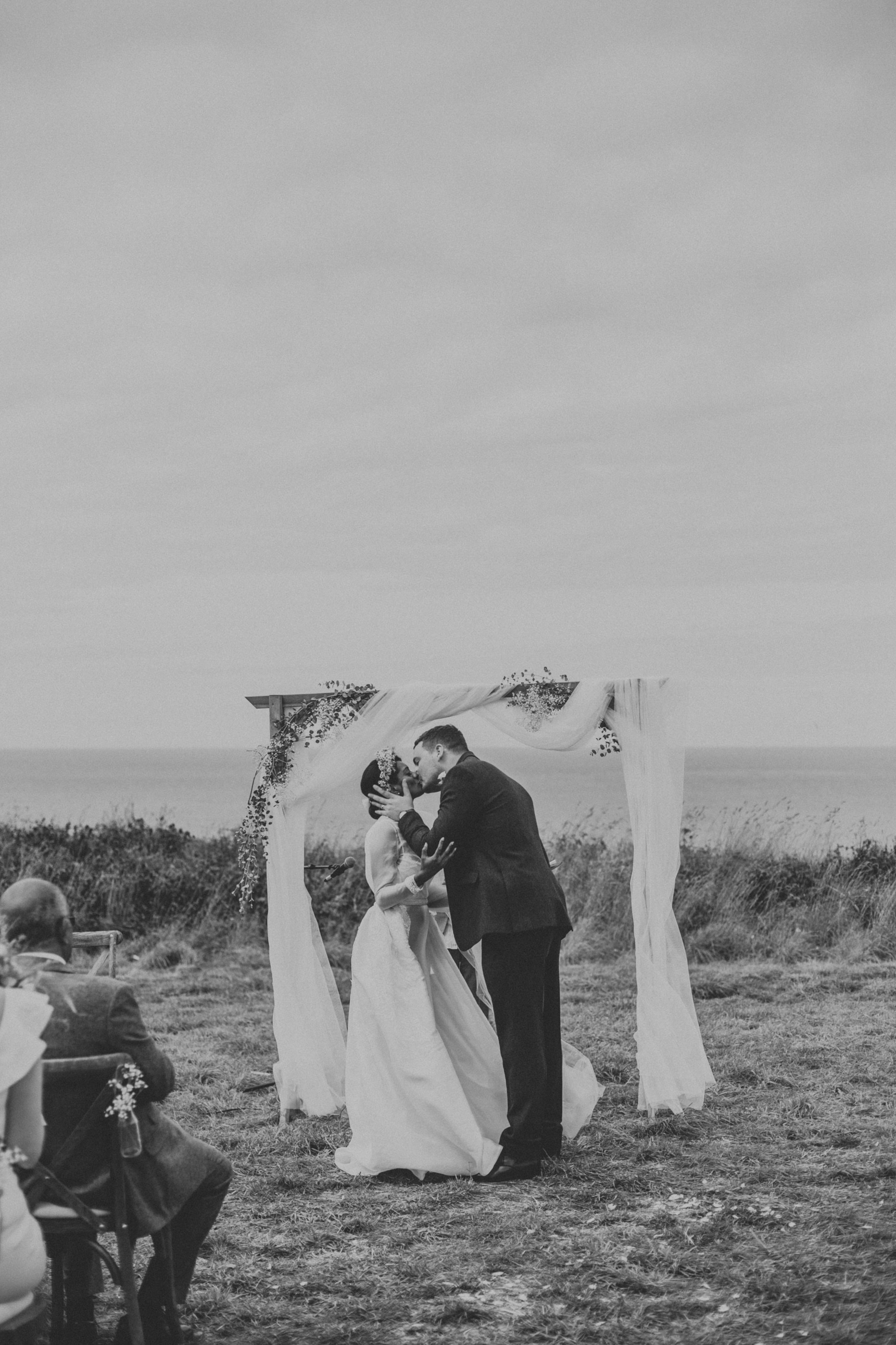 clifftop wedding Cornwall