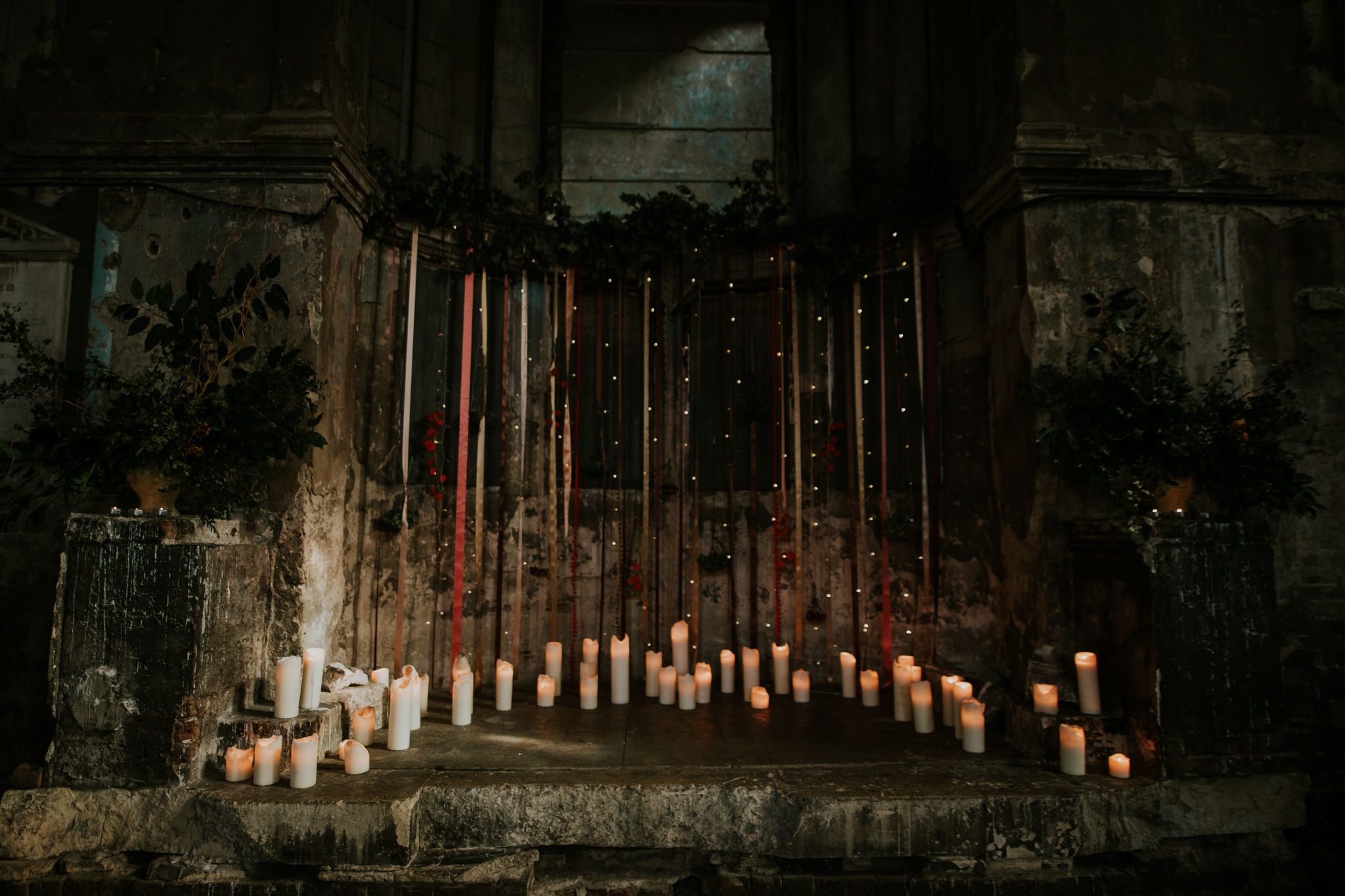 Lit candles at the Asylum Chalpel in Pechkam, London