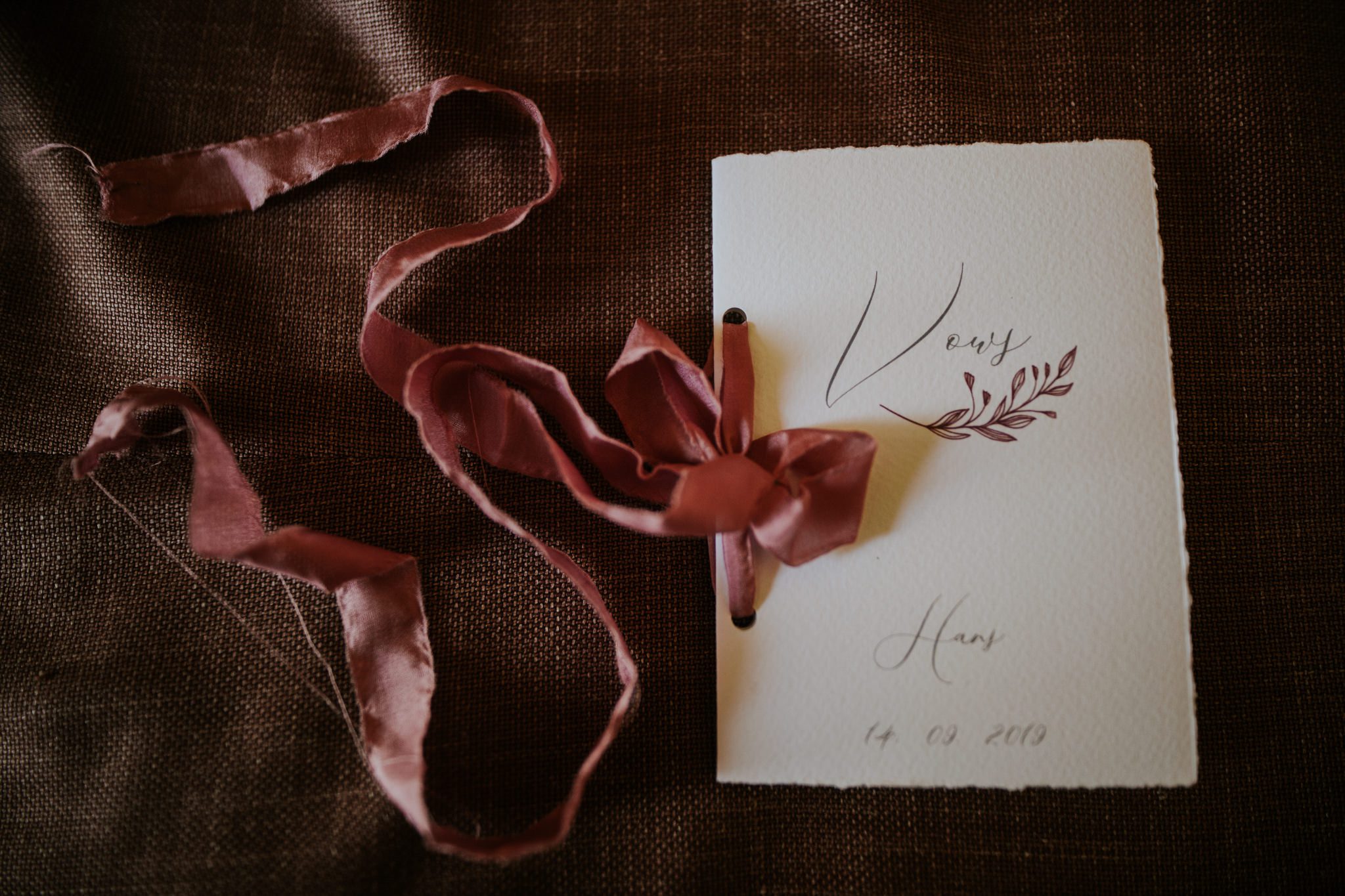 Wedding stationary at a private ceremny in the Tuscany countryside