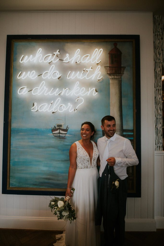 The reception of the Padstow Harbour Hotel wedding venue