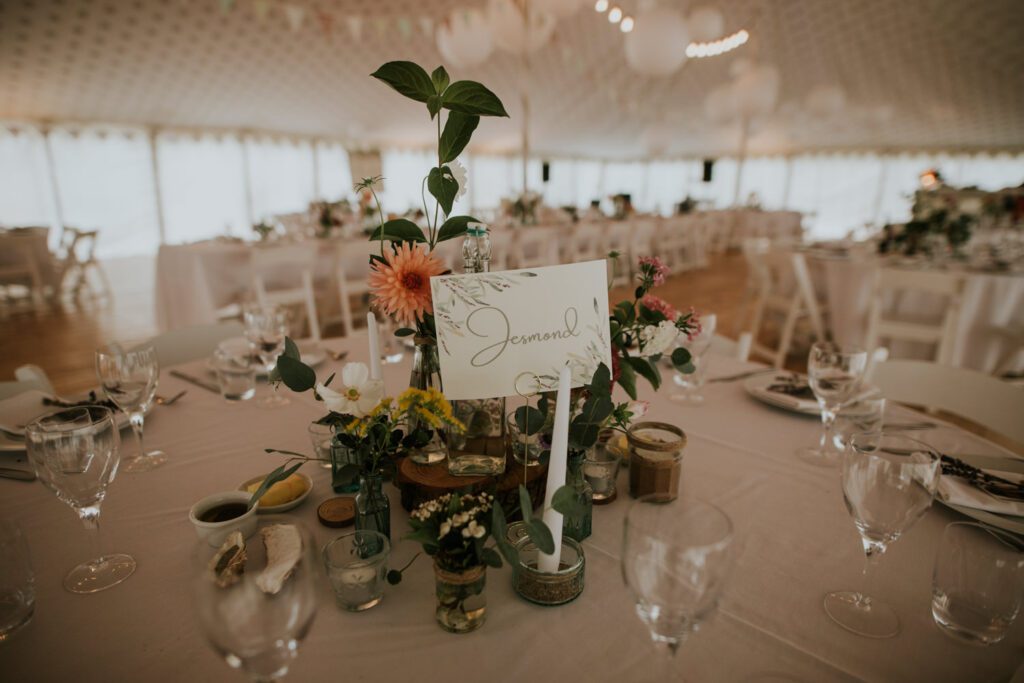 The wedding marquee at Pencarrow House