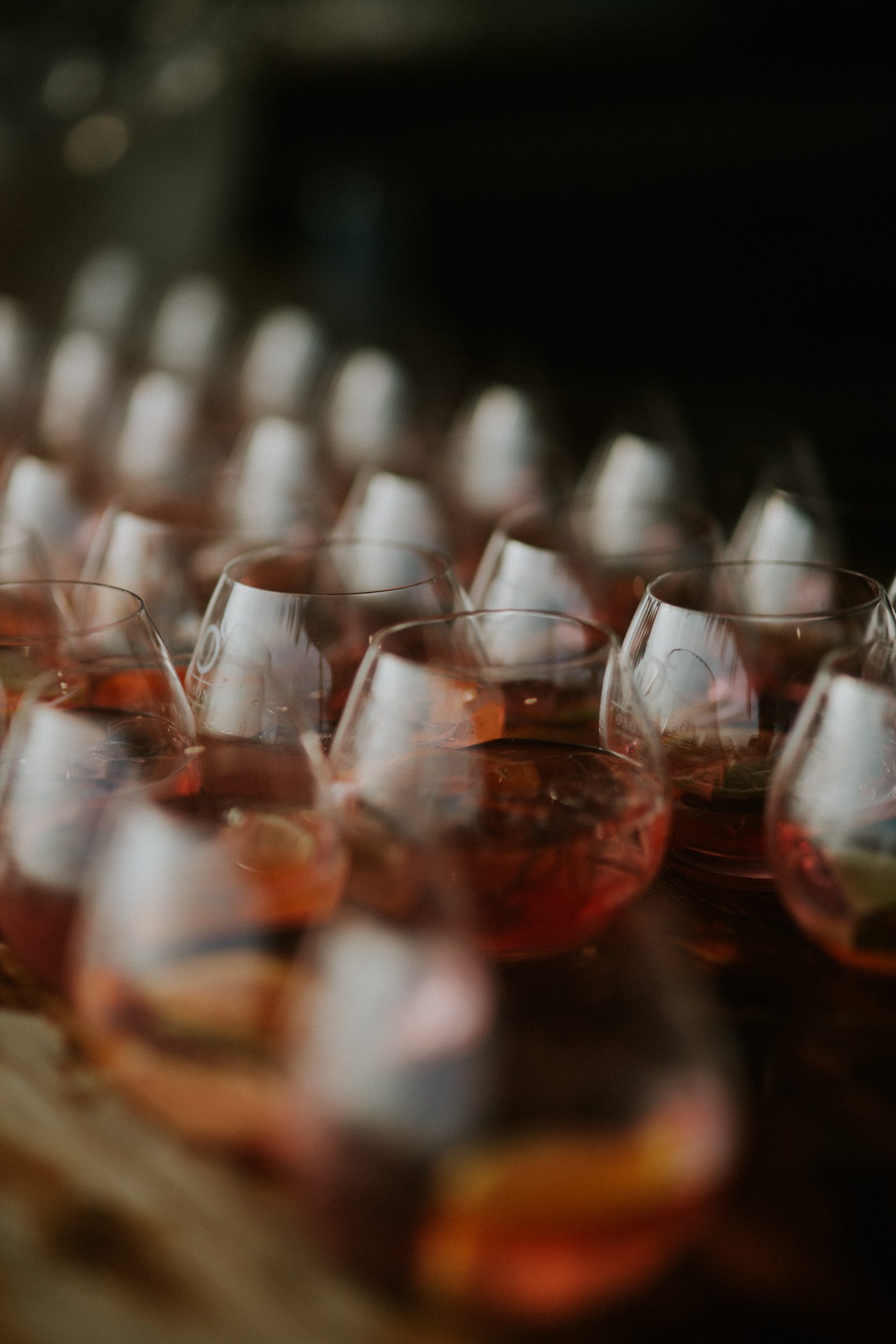 Drinks are ready for guestsat a wedding on the Athenian Coast in Greece