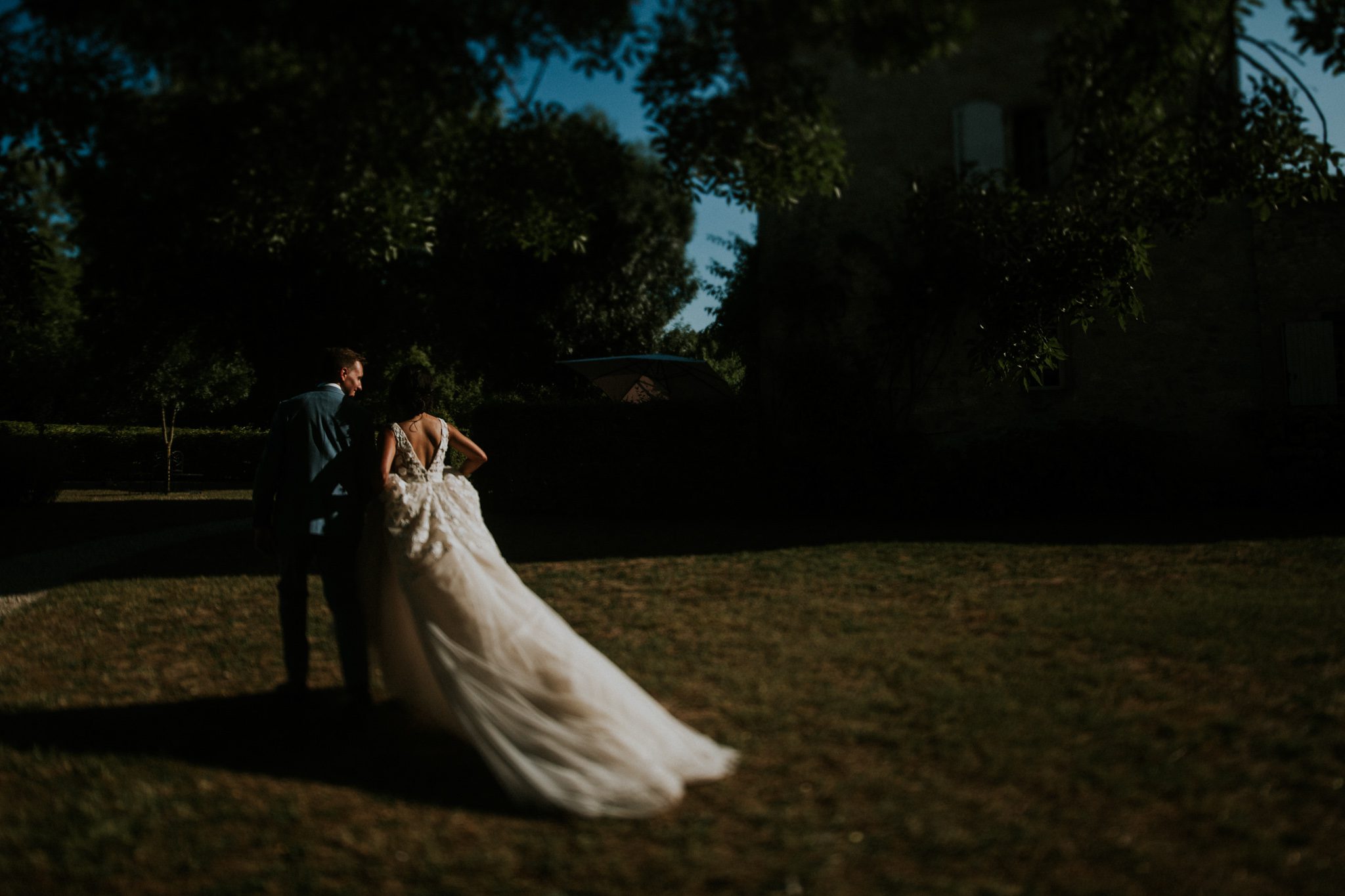 A moody shot of the bride and groom at the wedding venue Chateau St Paul, Marry Me In France