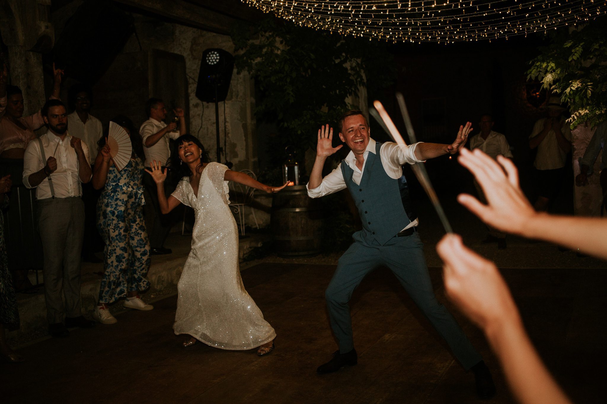 A bride and groom dance at their wedding reception at wedding venue Chateau St Paul, Marry Me In France