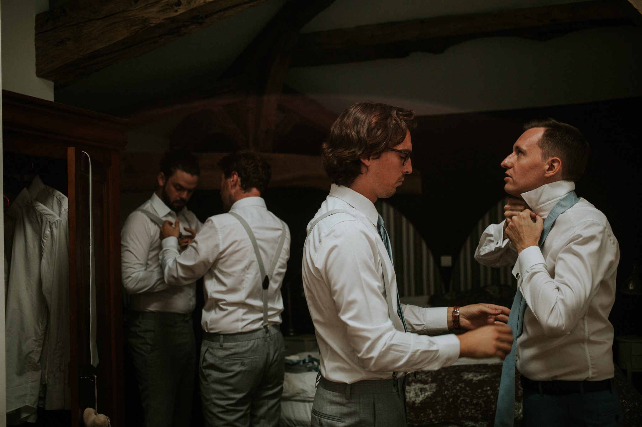 The groom and his ushers get ready for the wedding at Chateau St Paul, Marry Me In France