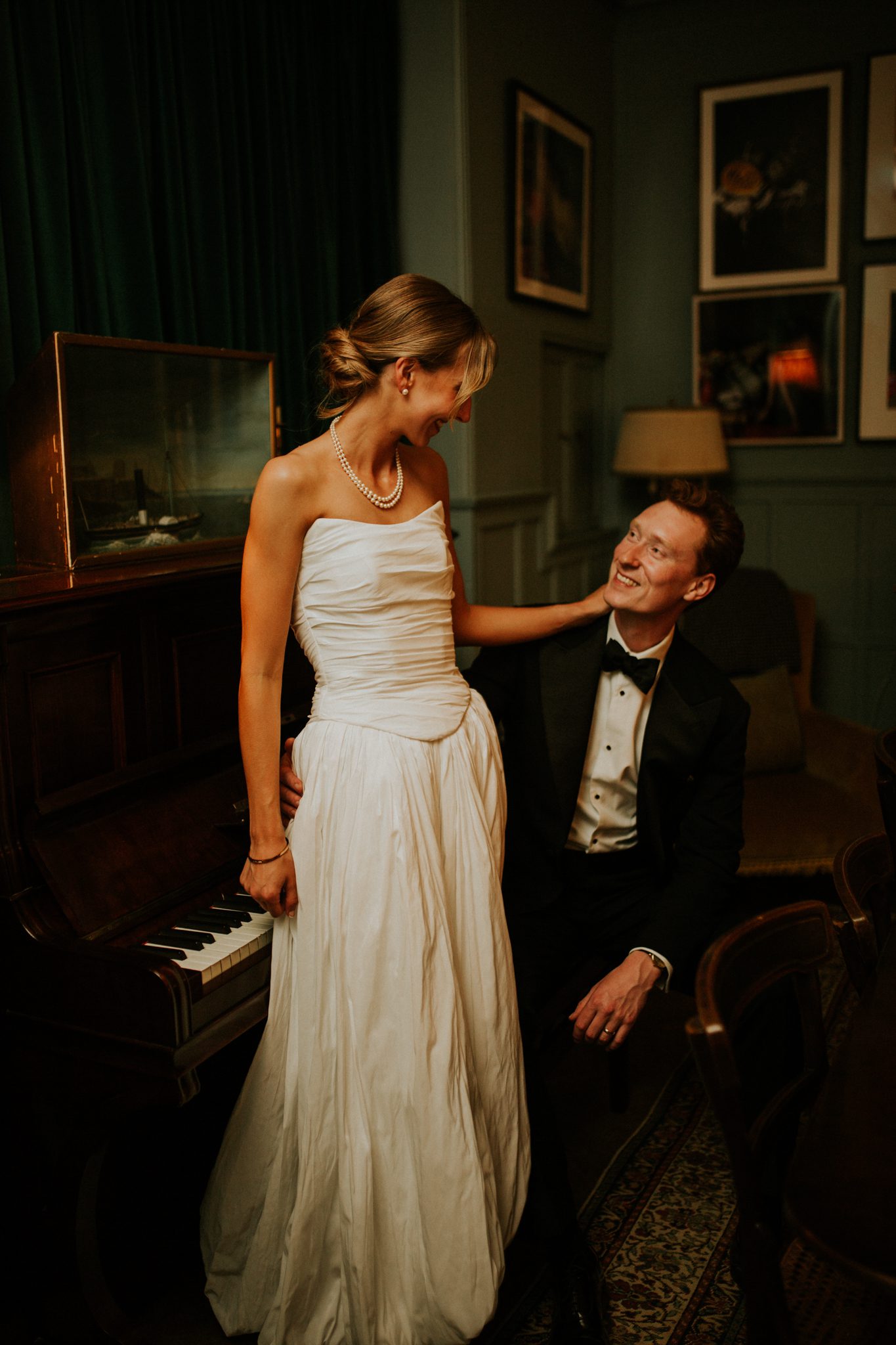 An editorial image of the bride and groom after their wedding at The Lost Music Hall at Great Ambrook in Devon